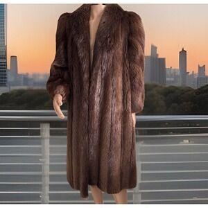 Vintage Revillon Fur Coat Saks Fifth Avenue 80's Full Length Pockets Custom